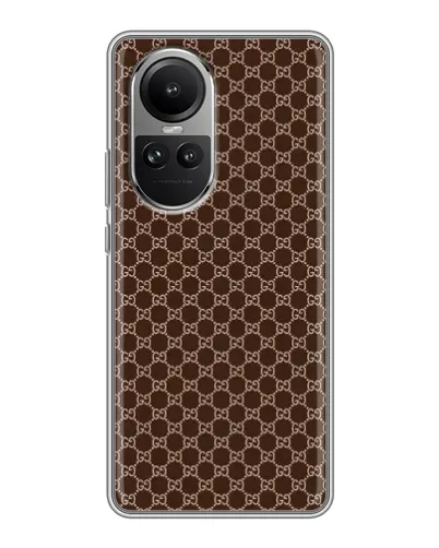 Чехол для OPPO Reno 10 с картинкой «Gucci — шоколадная сетка» Чехол для OPPO Reno 10 с картинкой «Gucci — шоколадная сетка»