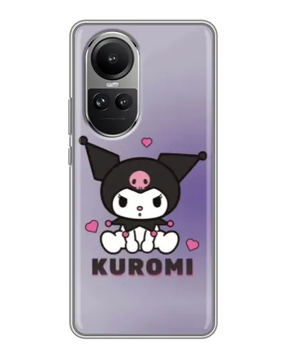 Чехол для OPPO Reno 10 с картинкой «Kuromi — фиолетовый арт»