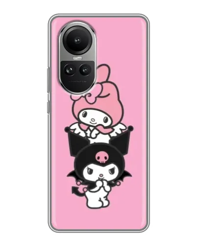 Чехол для OPPO Reno 10 с картинкой «My Melody и Kuromi»
