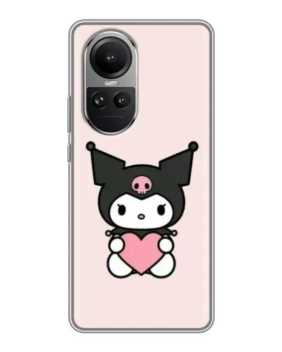Чехол для OPPO Reno 10 с картинкой «Kuromi и сердце»