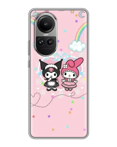Чехол для OPPO Reno 10 с картинкой «My Melody и Kuromi»