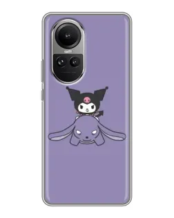 Чехол для OPPO Reno 10 с картинкой «Kuromi на лиловом фоне»