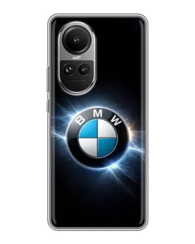 Чехол для OPPO Reno 10 с картинкой «BMW — неоновое сияние»