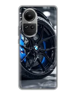 Чехол для OPPO Reno 10 с картинкой «Колесо BMW вблизи»