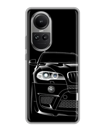 Чехол для OPPO Reno 10 с картинкой «Темный силуэт BMW»