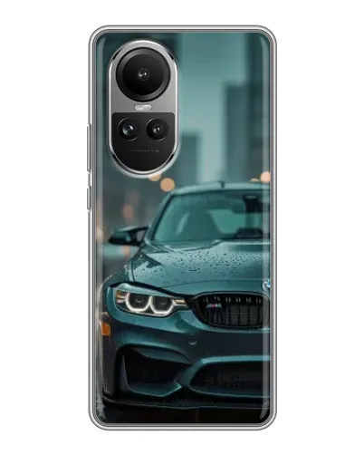 Чехол для OPPO Reno 10 с картинкой «BMW в огнях города»