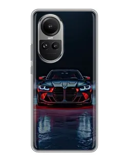 Чехол для OPPO Reno 10 с картинкой «BMW на мокрой дороге»