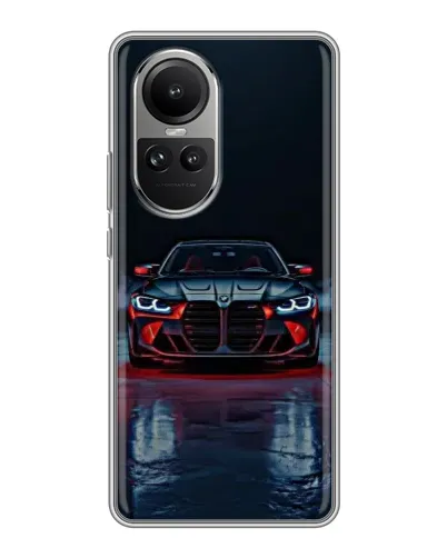 Чехол для OPPO Reno 10 с картинкой «BMW на мокрой дороге»