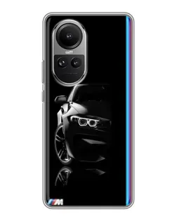 Чехол для OPPO Reno 10 с картинкой «Силуэт BMW в темноте»