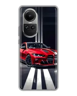 Чехол для OPPO Reno 10 с картинкой «Красная BMW на дороге»