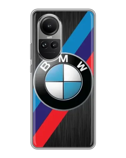 Чехол для OPPO Reno 10 с картинкой «BMW M-stripes стиль»