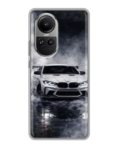 Чехол для OPPO Reno 10 с картинкой «BMW сквозь туман»