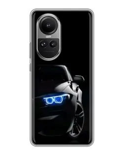 Чехол для OPPO Reno 10 с картинкой «BMW — ночной взгляд»