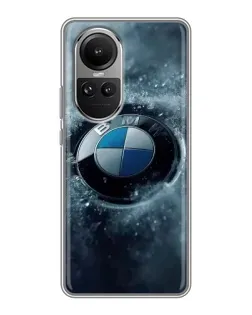 Чехол для OPPO Reno 10 с картинкой «Логотип BMW — лед»