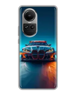 Чехол для OPPO Reno 10 с картинкой «BMW — огни неона»