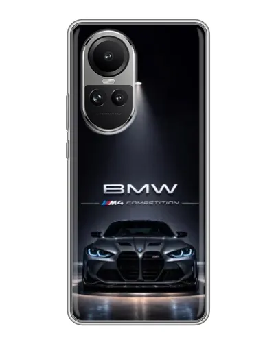 Чехол для OPPO Reno 10 с картинкой «BMW сквозь ночной город» Чехол для OPPO Reno 10 с картинкой «BMW сквозь ночной город»