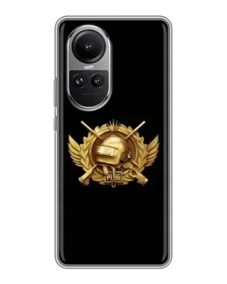 Чехол для OPPO Reno 10 с картинкой «PUBG — оранжевый градиент»