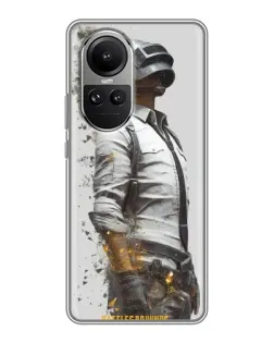 Чехол для OPPO Reno 10 с картинкой «PUBG — боец в пыли»
