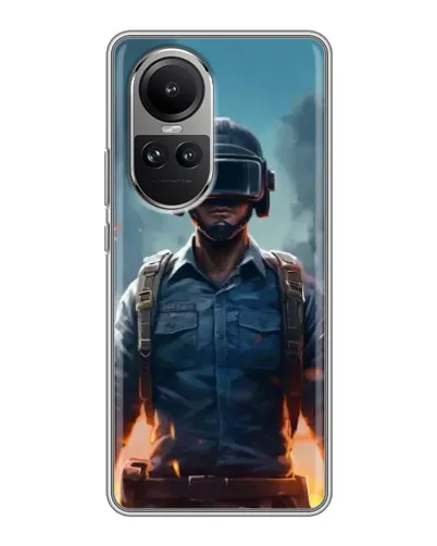 Чехол для OPPO Reno 10 с картинкой «PUBG — реалистичный герой» Чехол для OPPO Reno 10 с картинкой «PUBG — реалистичный герой»