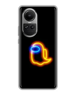 Чехол для OPPO Reno 10 с картинкой «Among Us неоновое сияние»