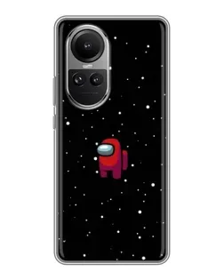 Чехол для OPPO Reno 10 с картинкой «Красный Among Us»