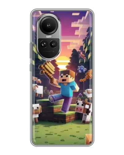 Чехол для OPPO Reno 10 с картинкой «Стив на ферме» Чехол для OPPO Reno 10 с картинкой «Стив на ферме»