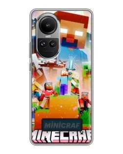 Чехол для OPPO Reno 10 с картинкой «Minecraft герои игры»