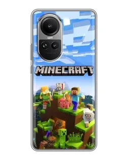 Чехол для OPPO Reno 10 с картинкой «Minecraft классический мир»