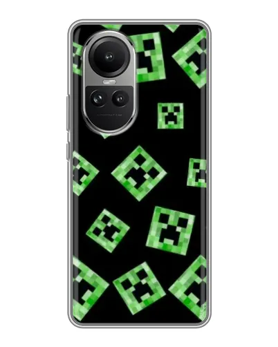 Чехол для OPPO Reno 10 с картинкой «Паттерн с криперами» Чехол для OPPO Reno 10 с картинкой «Паттерн с криперами»