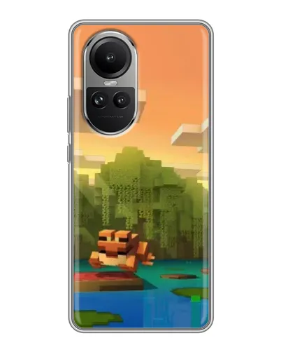 Чехол для OPPO Reno 10 с картинкой «Майнкрафт закат солнца» Чехол для OPPO Reno 10 с картинкой «Майнкрафт закат солнца»