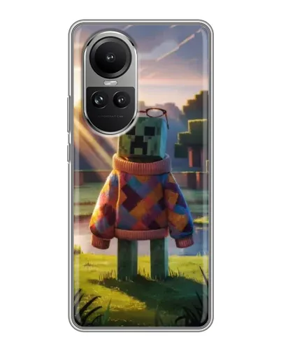 Чехол для OPPO Reno 10 с картинкой «Крипер в свитере» Чехол для OPPO Reno 10 с картинкой «Крипер в свитере»