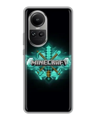 Чехол для OPPO Reno 10 с картинкой «Minecraft Diamond лого» Чехол для OPPO Reno 10 с картинкой «Minecraft Diamond лого»