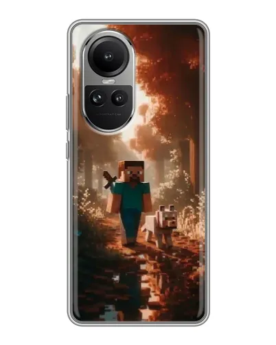 Чехол для OPPO Reno 10 с картинкой «Стив в лесу» Чехол для OPPO Reno 10 с картинкой «Стив в лесу»