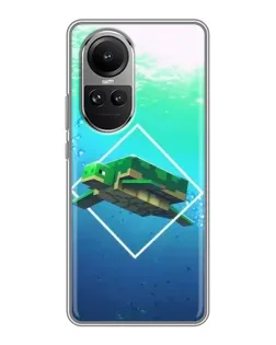 Чехол для OPPO Reno 10 с картинкой «Черепаха Minecraft»