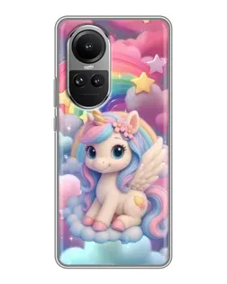 Чехол для OPPO Reno 10 с картинкой «Маленький единорог»