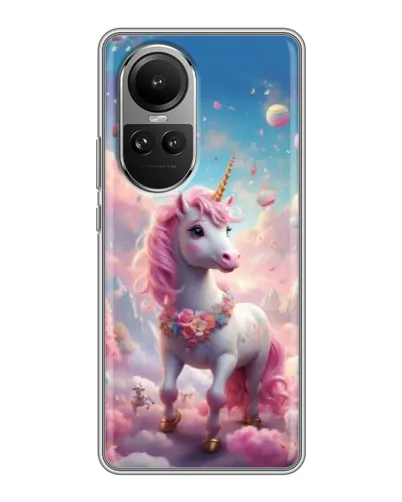 Чехол для OPPO Reno 10 с картинкой «Единорог среди облаков» Чехол для OPPO Reno 10 с картинкой «Единорог среди облаков»