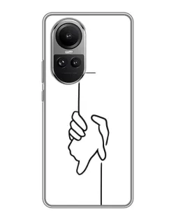 Чехол для OPPO Reno 10 с картинкой «Рука держит»