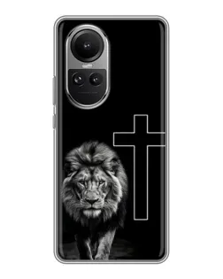 Чехол для OPPO Reno 10 с картинкой «Лев и Крест»