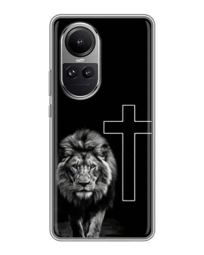 Чехол для OPPO Reno 10 с картинкой «Лев и Крест» Чехол для OPPO Reno 10 с картинкой «Лев и Крест»