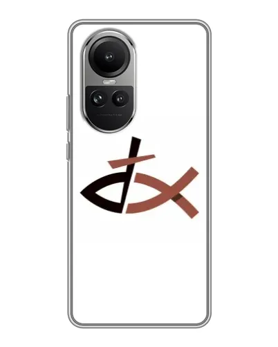 Чехол для OPPO Reno 10 с картинкой «Рыба и крест» Чехол для OPPO Reno 10 с картинкой «Рыба и крест»