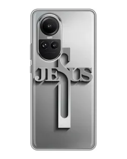 Чехол для OPPO Reno 10 с картинкой «Металлический крест Jesus» Чехол для OPPO Reno 10 с картинкой «Металлический крест Jesus»