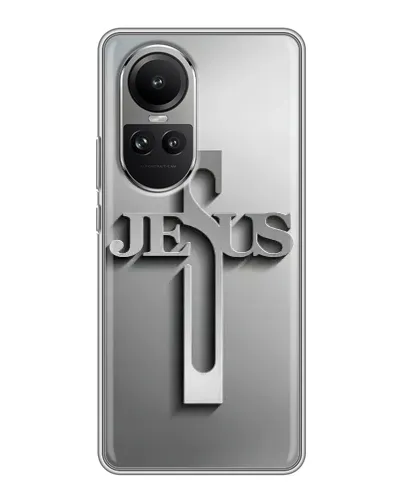 Чехол для OPPO Reno 10 с картинкой «Металлический крест Jesus» Чехол для OPPO Reno 10 с картинкой «Металлический крест Jesus»
