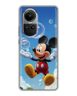 Чехол для OPPO Reno 10 с картинкой «Mickey и мыльные пузыри»