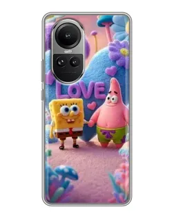 Чехол для OPPO Reno 10 с картинкой «Губка Боб Патрик»