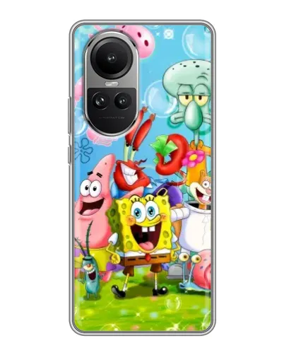 Чехол для OPPO Reno 10 с картинкой «Губка Боб и друзья» Чехол для OPPO Reno 10 с картинкой «Губка Боб и друзья»