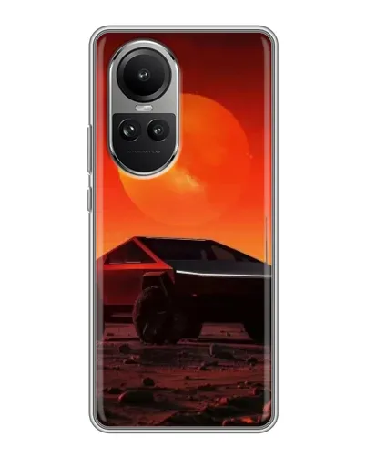 Чехол для OPPO Reno 10 с картинкой «Cybertruck на Марсе»