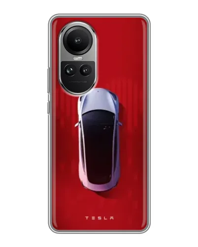 Чехол для OPPO Reno 10 с картинкой «Tesla Top View»