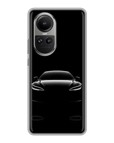 Чехол для OPPO Reno 10 с картинкой «Силуэт Tesla Night»