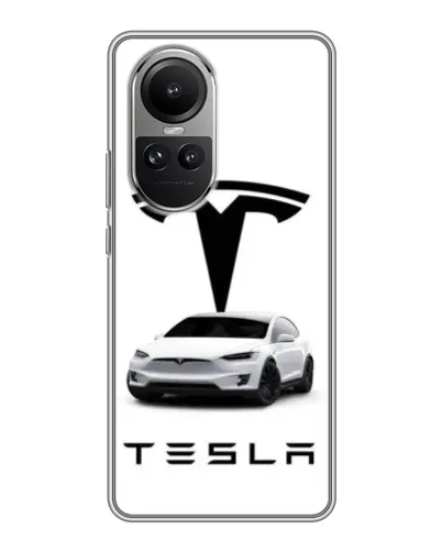 Чехол для OPPO Reno 10 с картинкой «Tesla White Style»
