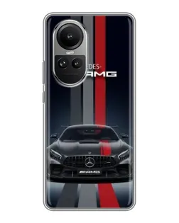 Чехол для OPPO Reno 10 с картинкой «Mercedes — белый карбон»